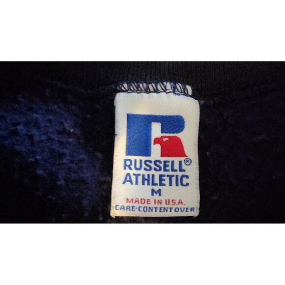 Vintage Russell Athletic Crewneck Sweatshirt Men's Medium Solid Blue Made in USA - Picture 4 of 13